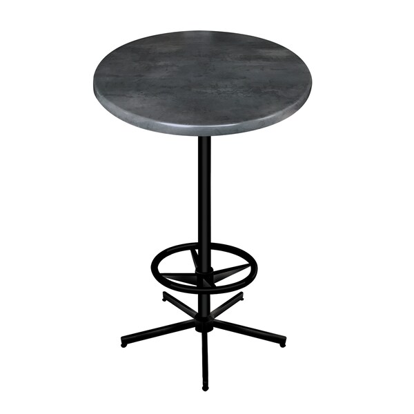 Holland Bar Stool Co 42" Tall In/Outdoor All-Season Table, 36" dia. Black Steel Top OD21642BWOD36RBlkStl - main